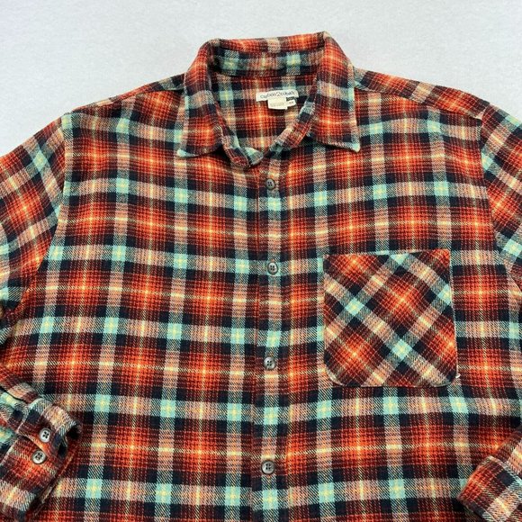 Carbon 2 Cobalt Flannel Shirt Medium Men's Button Up Middle Weight Plaid Outdoor - Picture 2 of 10